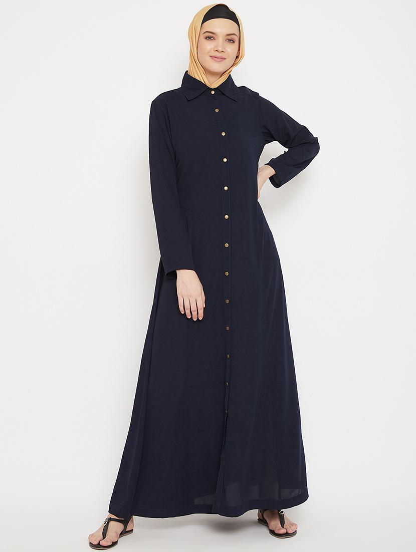 solid a-line cloaks & abaya - 17906759 -  Zoom Image - 0