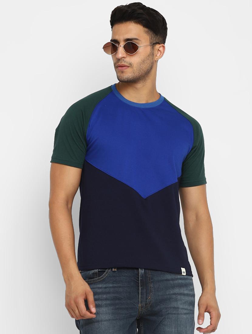multi colored color block cut & sew t-shirt - 17906792 - Zoom Image - 0
