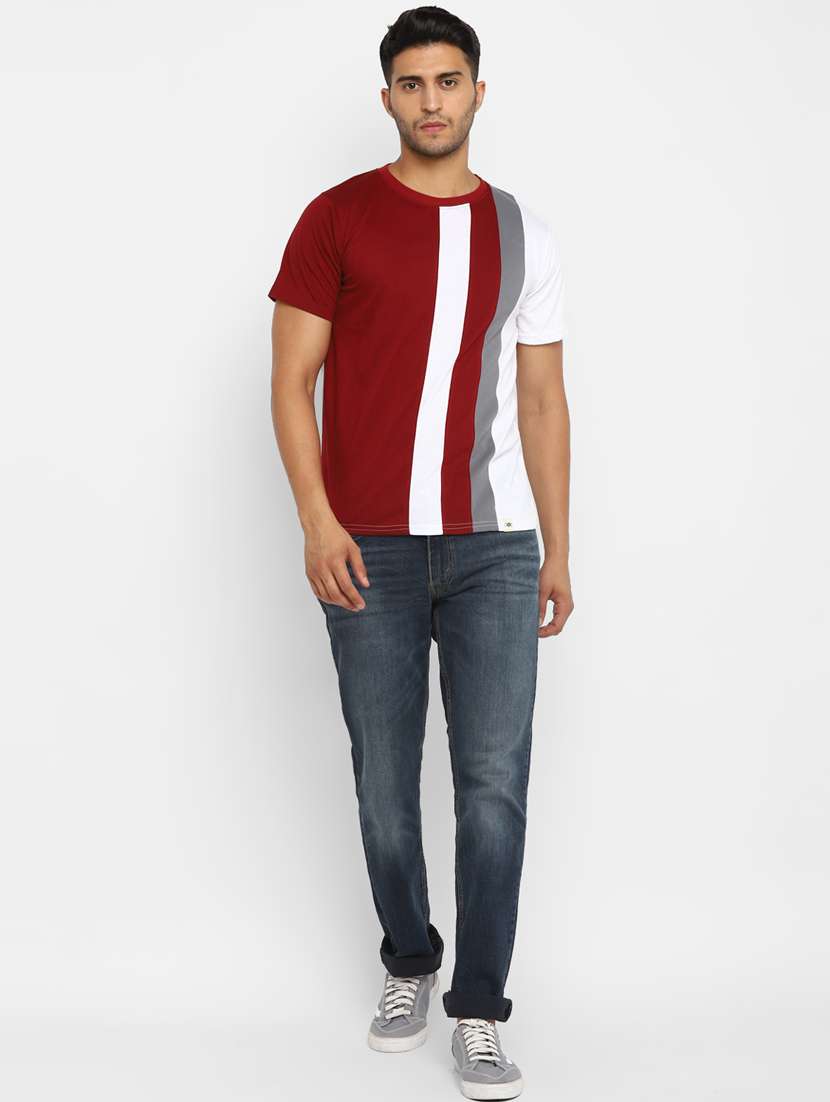 men round neck color block t-shirt - 17906795 -  Standard Image - 4