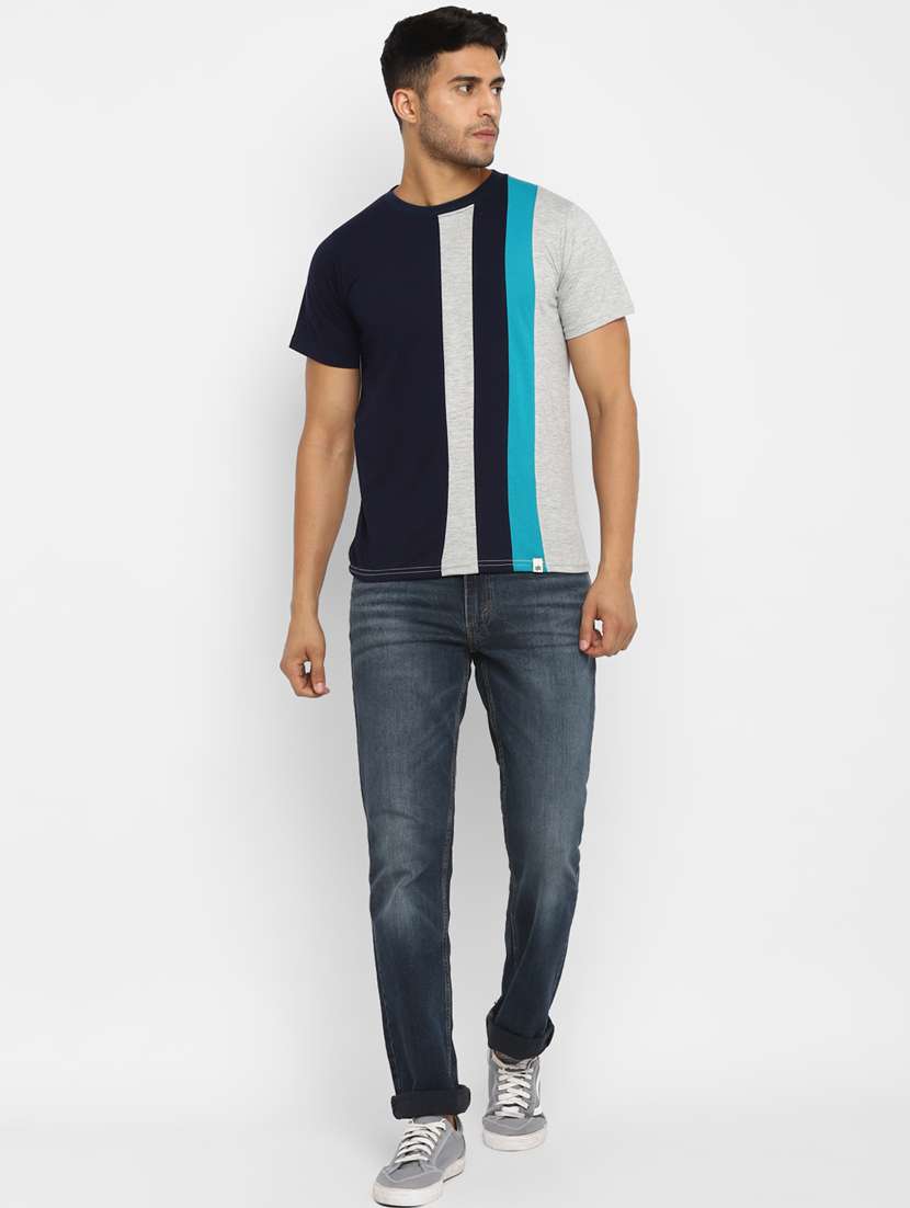 multi colored color block cut & sew t-shirt - 17906796 -  Standard Image - 4