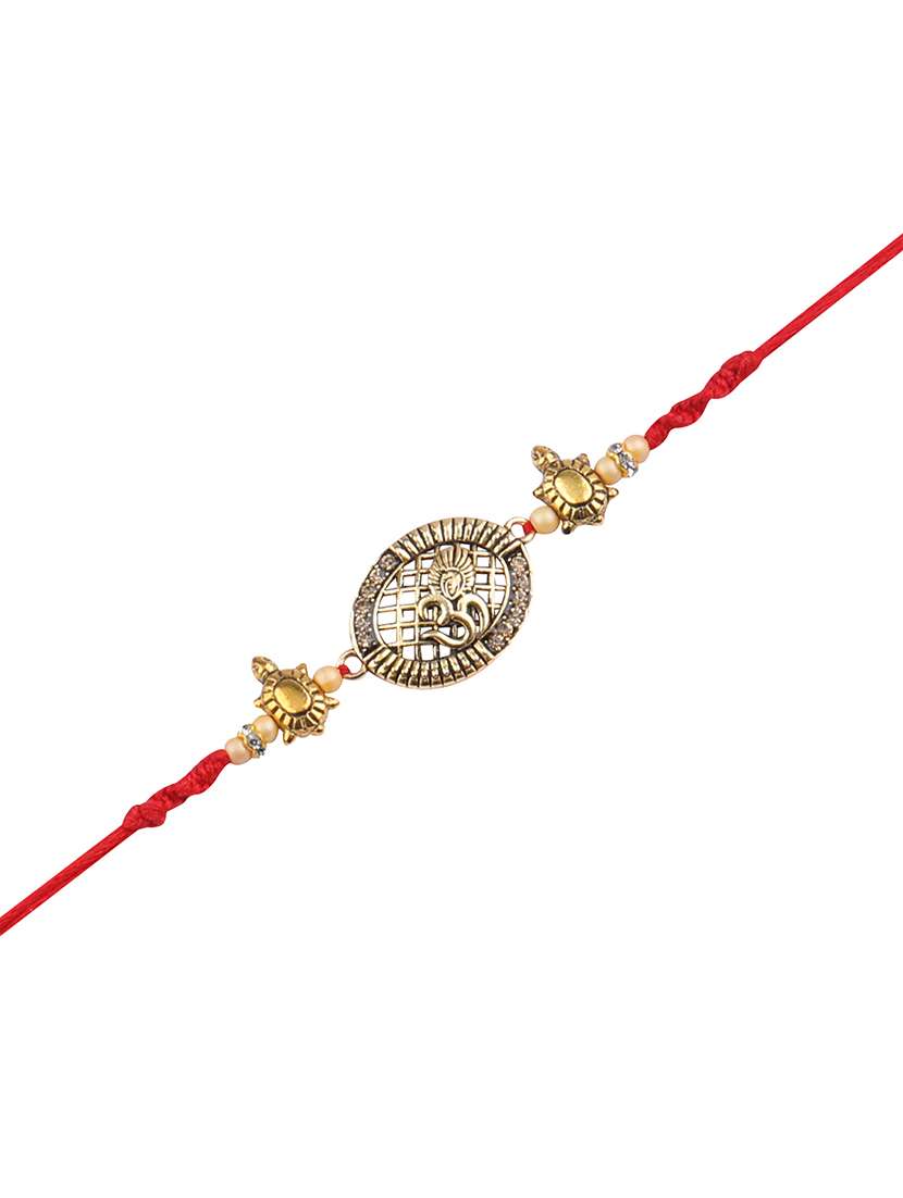 set of 2 rakhi with roli chawal kankawati thali and greeting card  - 17909900 -  Standard Image - 1