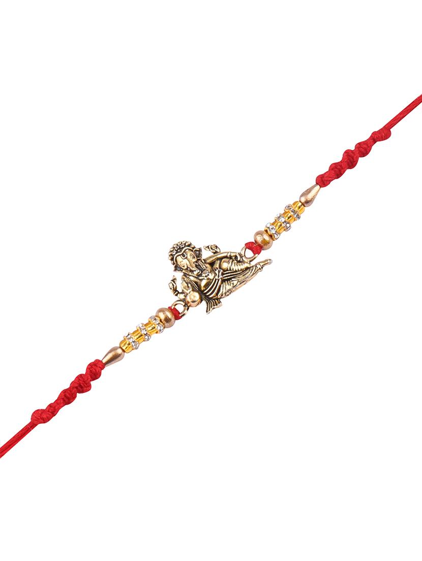 set of 2 rakhi with roli chawal kankawati thali and greeting card - 17909904 - Standard Image - 4