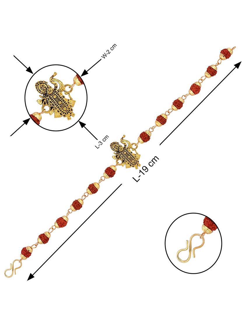 set of 2 rakhi with roli chawal and greeting card - 17909937 - Standard Image - 4