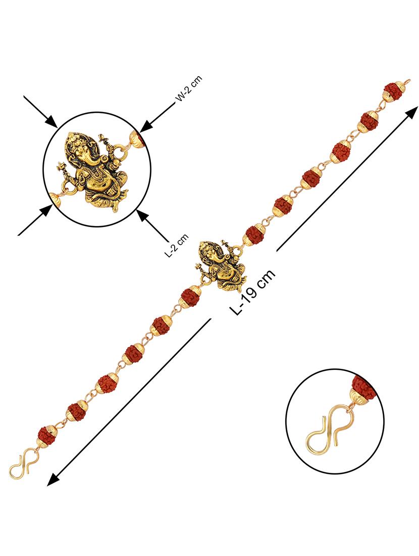 set of 2 rakhi with roli chawal and greeting card - 17909940 - Standard Image - 4