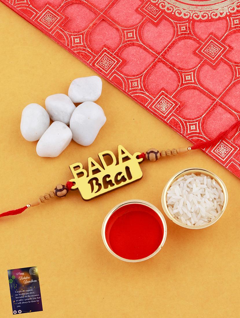 set of 2 rakhi with roli chawal and greeting card - 17909949 - Standard Image - 1