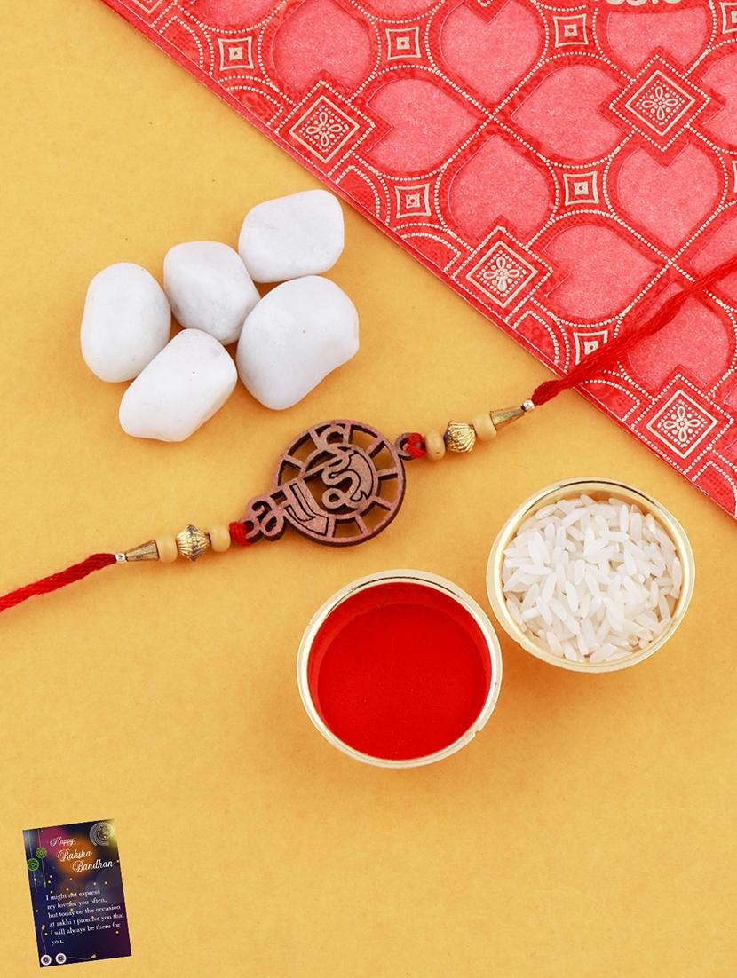 pack of 2 rakhi set with roli chawal & greeting card - 17910001 - Standard Image - 1