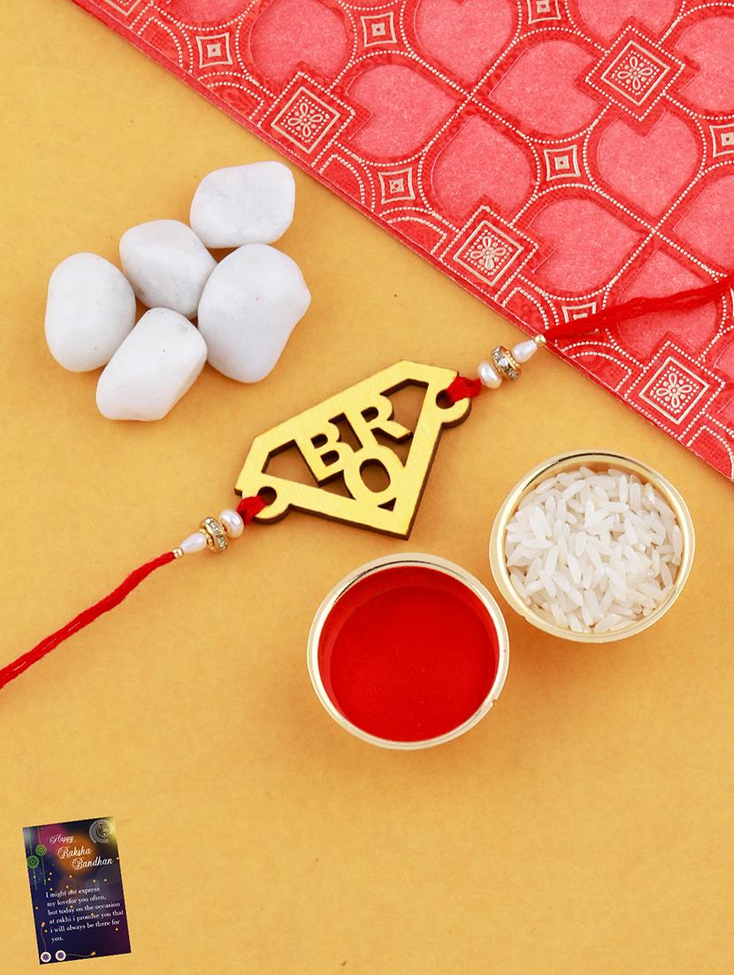 pack of 2 rakhi set with roli chawal & greeting card - 17910007 -  Standard Image - 1