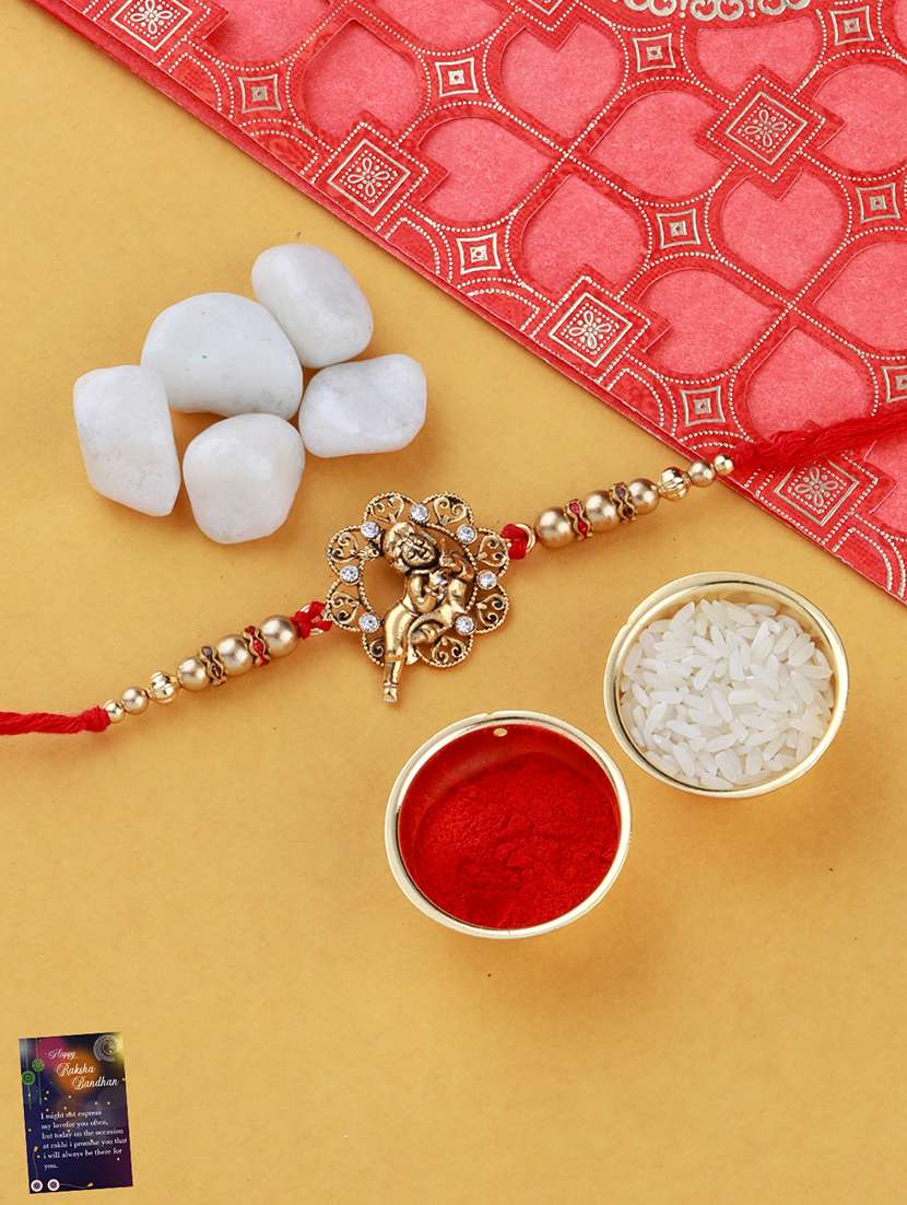 pack of 2 rakhi with roli chawal & greeting card - 17910044 -  Standard Image - 1