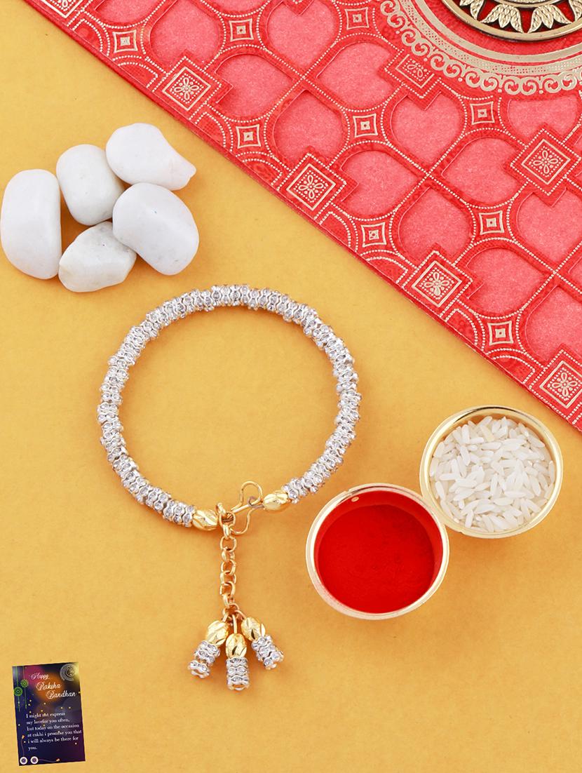 pack of 2 rakhi with roli chawal & greeting card - 17910060 -  Standard Image - 1