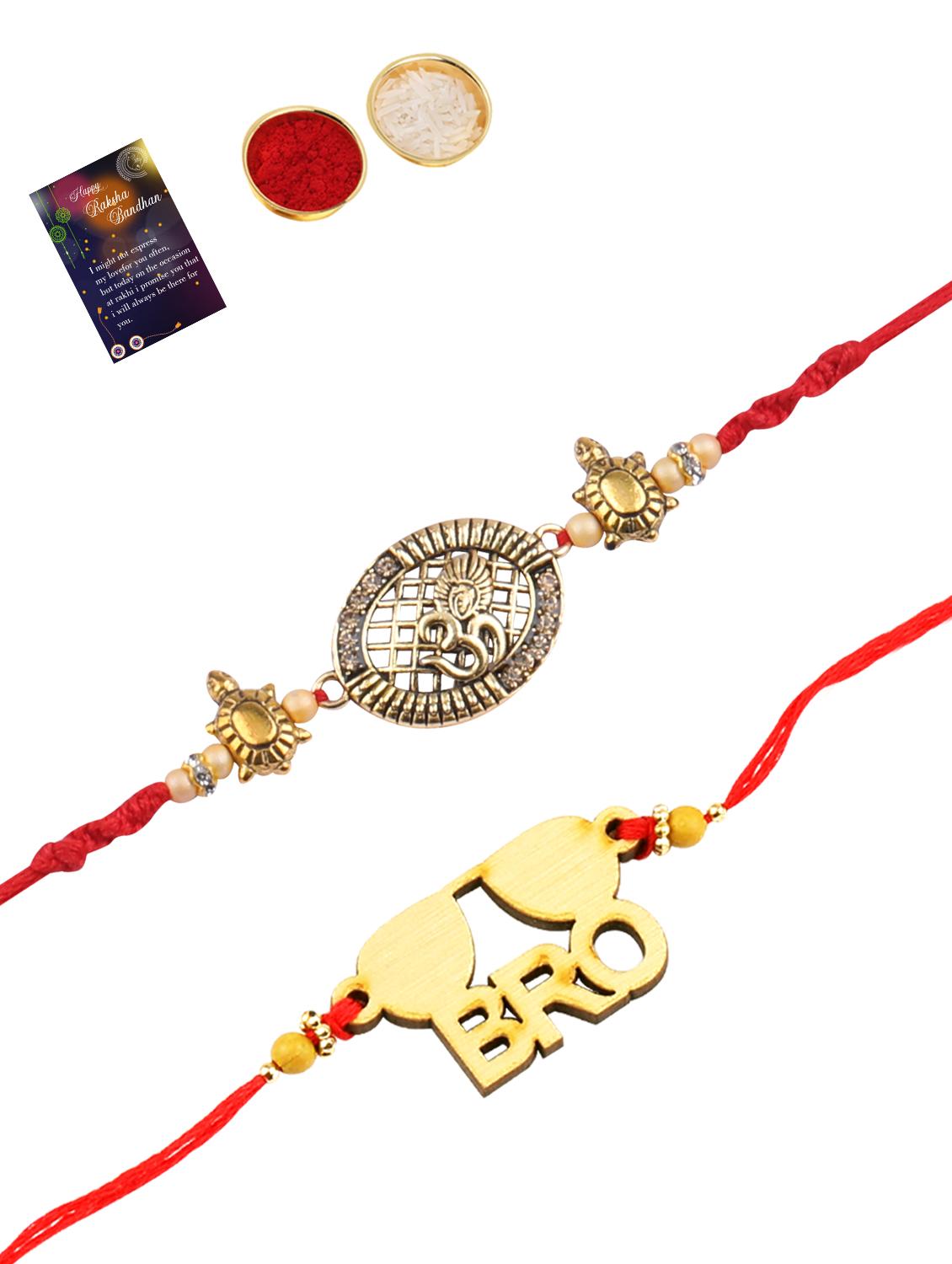 pack of 2 rakhi set with roli chawal and greeting card - 17910277 -  Standard Image - 1
