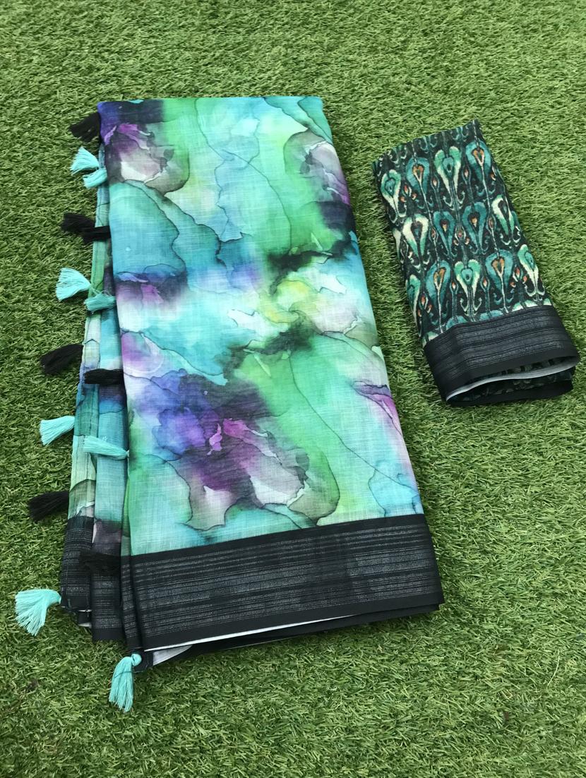 tie & dye woven saree - 17910341 - Standard Image - 1