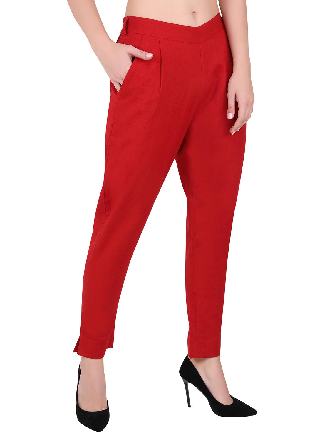 women solids ankle length cigarette pants - 17910572 - Standard Image - 1