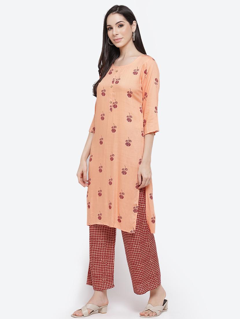 floral printed kurta palazzo set - 17910949 - Standard Image - 1