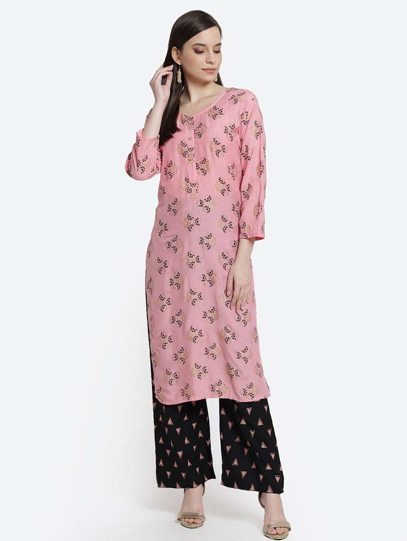foil printed kurta palazzo set
