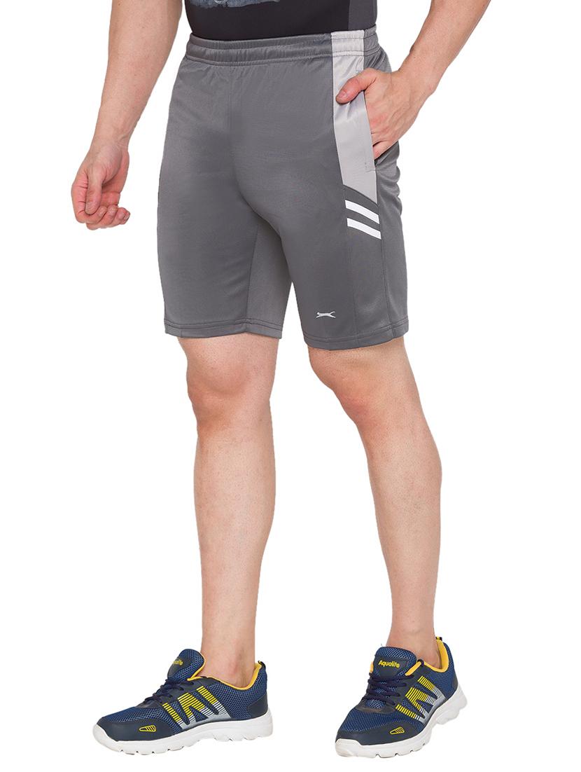 grey side taped shorts - 17911105 -  Standard Image - 1