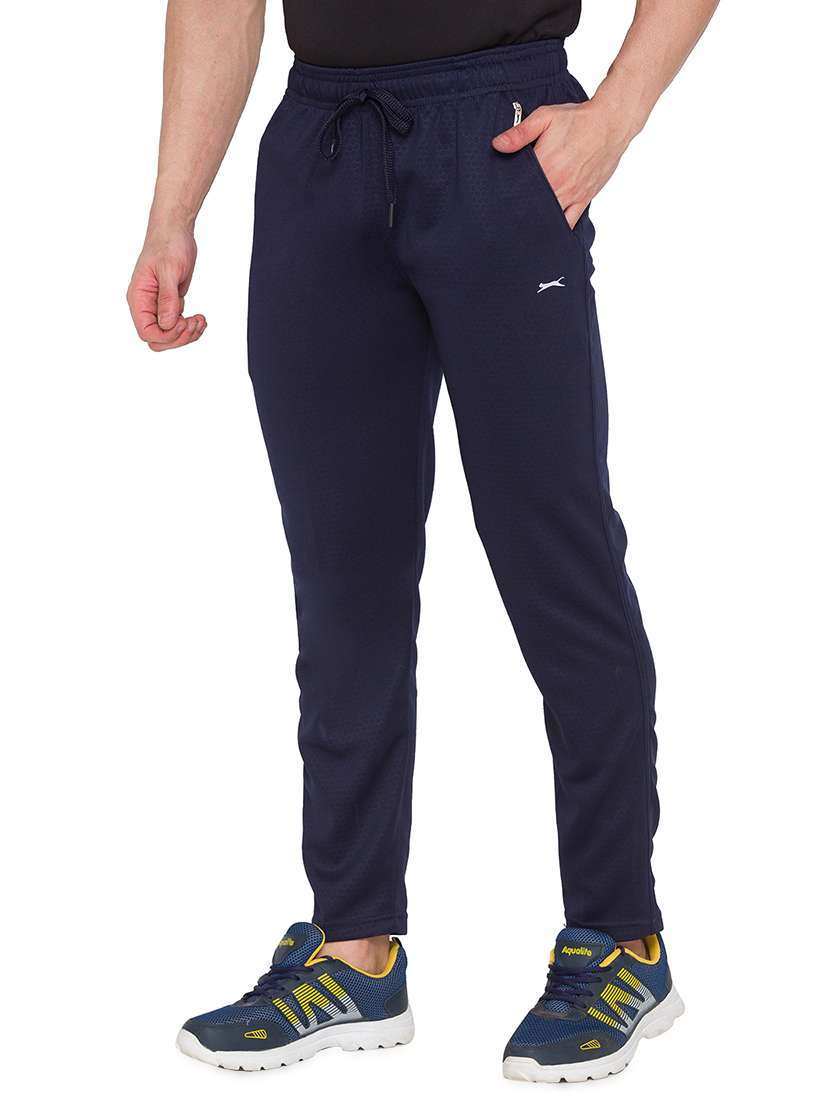 navy blue printed full length track pant - 17911118 - Standard Image - 1