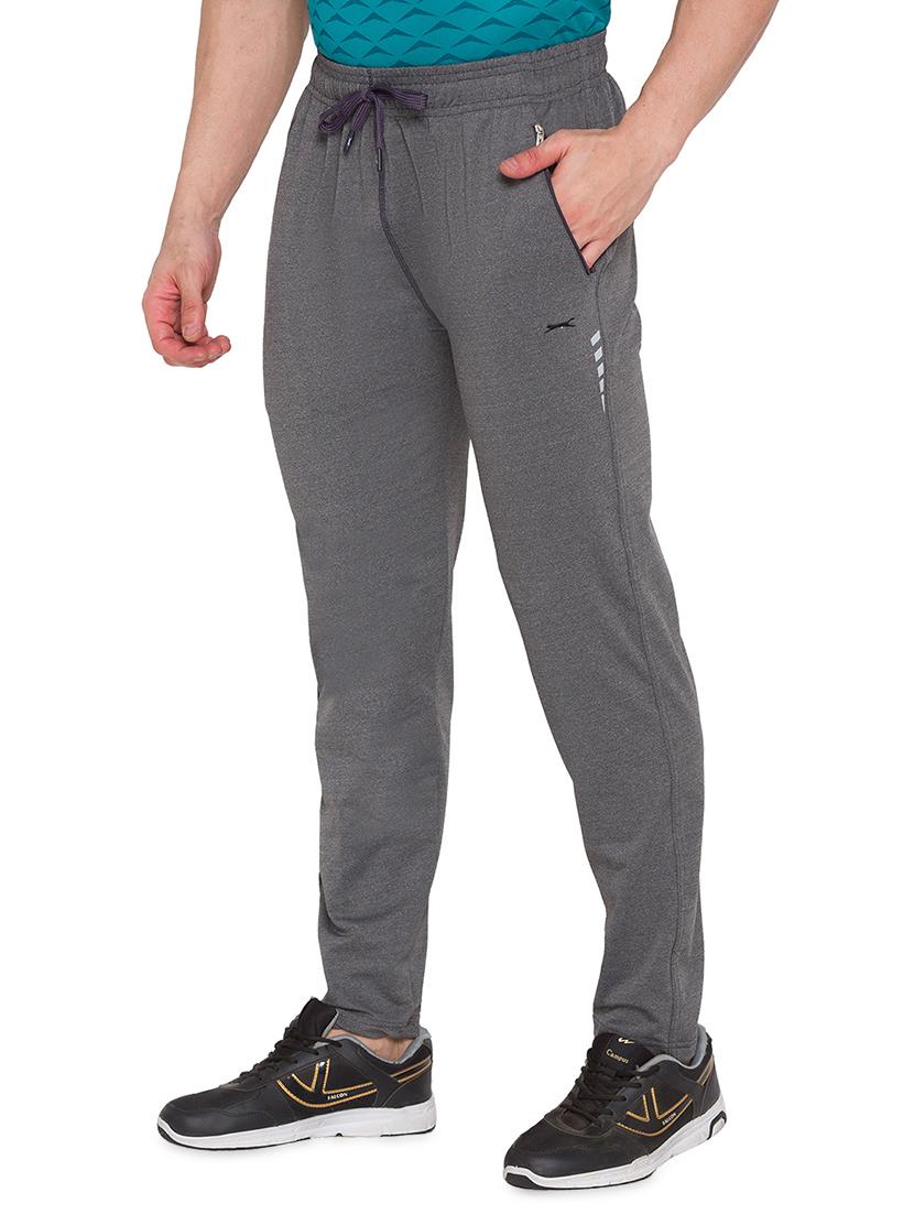 grey solid full length track pant - 17911120 - Standard Image - 1
