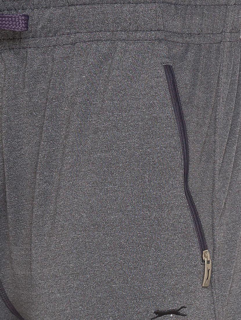 grey solid full length track pant - 17911120 - Standard Image - 4