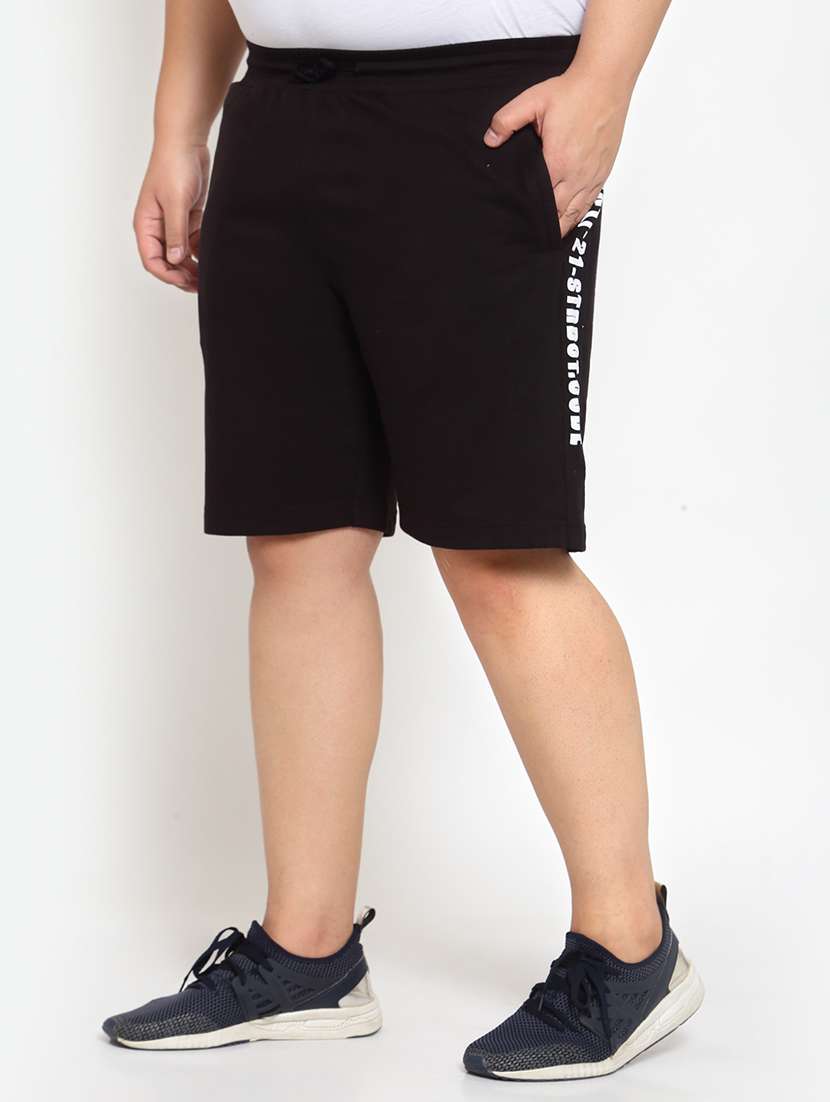 plus size black side striped shorts - 17911361 -  Standard Image - 1