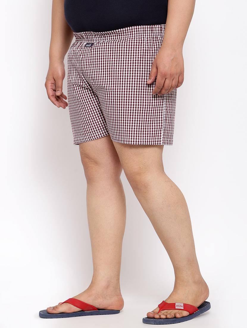 plus size maroon checkered boxer - 17911380 -  Standard Image - 1