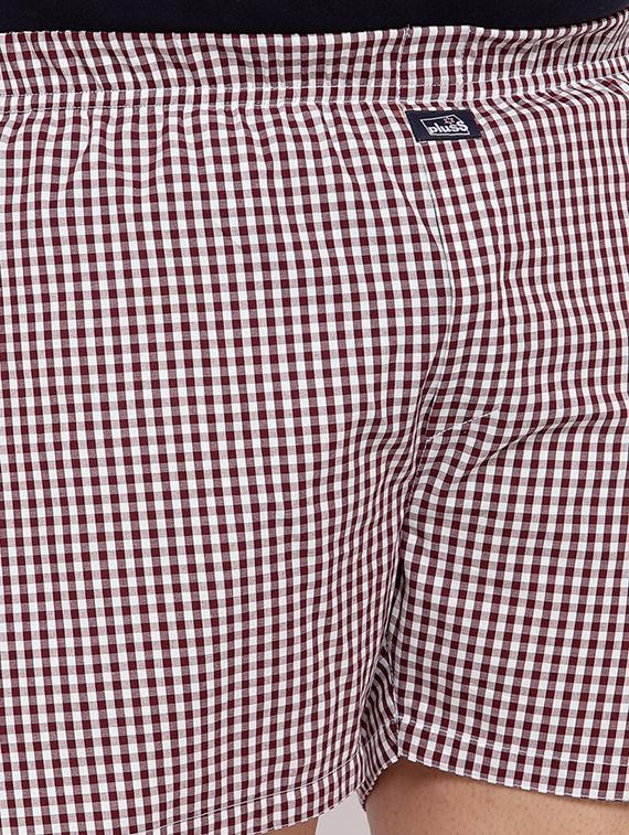 plus size maroon checkered boxer - 17911380 - Standard Image - 4