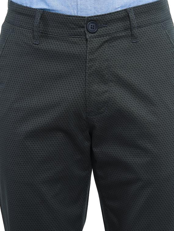 olive textured flat front casual trouser - 17911610 - Standard Image - 4