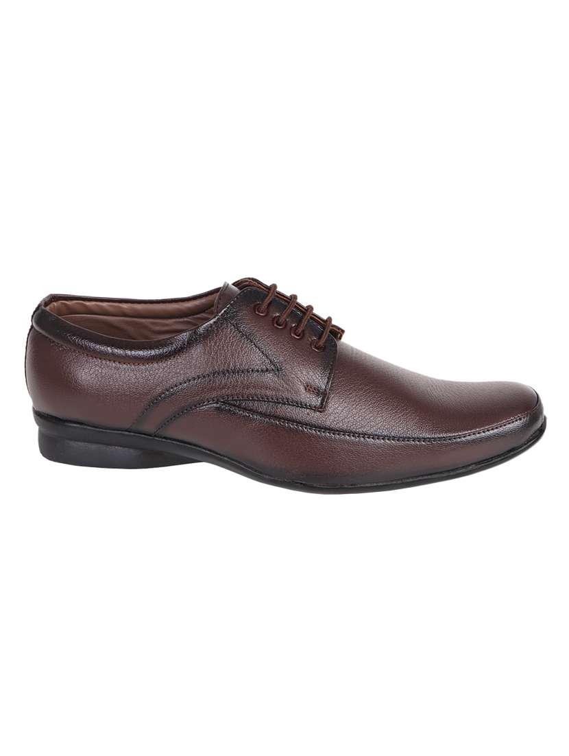 brown leatherette laceup derbies - 17911678 -  Standard Image - 1