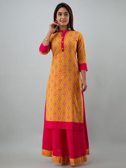 printed kurta skirt set - 17911838 - Standard Image - 0