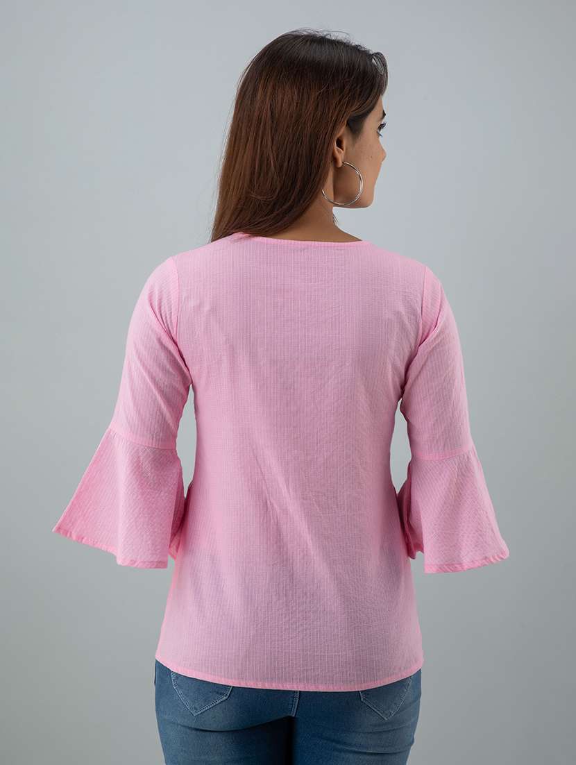 Women's Ruffle Round Neck Top