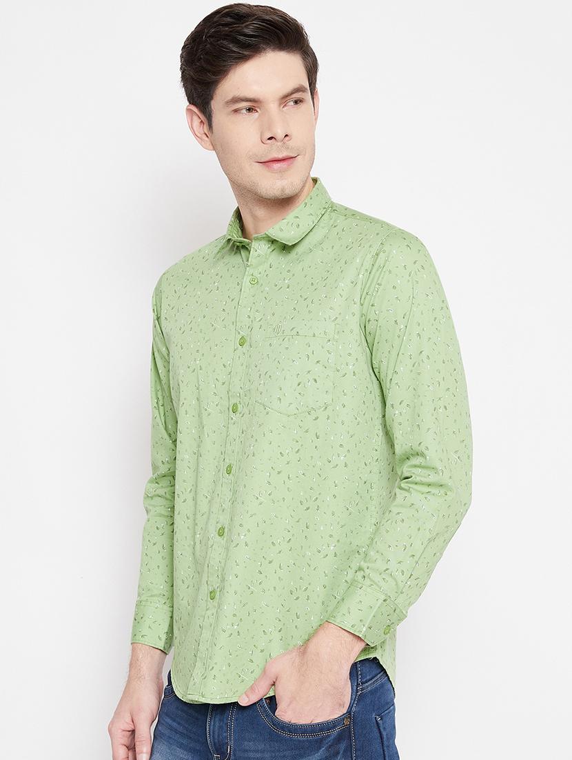 green printed casual shirt - 17912150 - Standard Image - 1