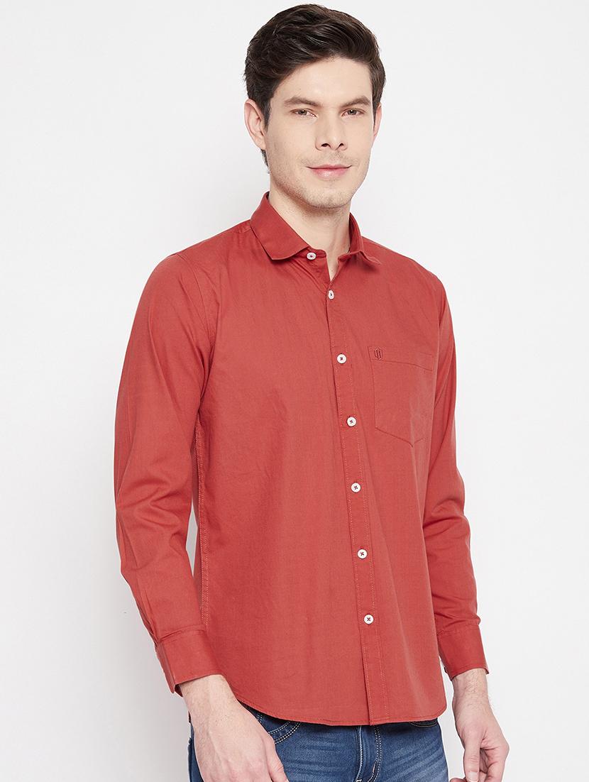 red solid casual shirt - 17912154 - Standard Image - 1