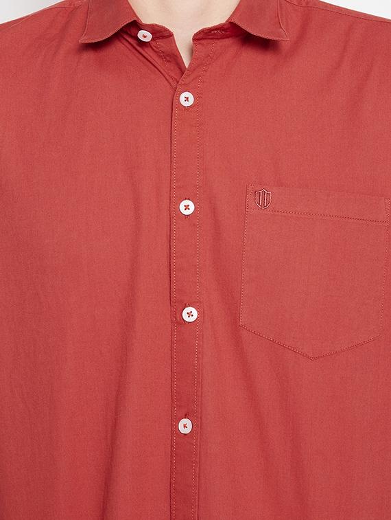 red solid casual shirt - 17912154 - Standard Image - 4