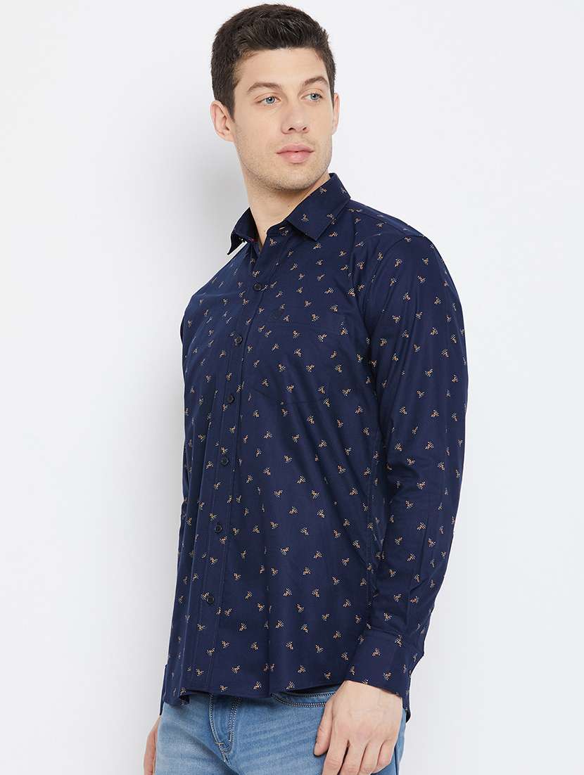 navy blue printed casual shirt - 17912156 -  Standard Image - 1