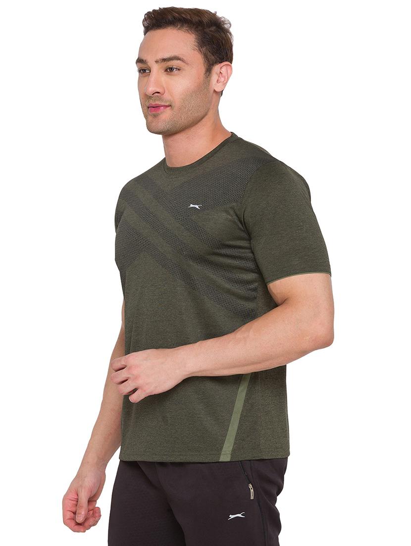 olive green printed t-shirt - 17912871 - Standard Image - 1