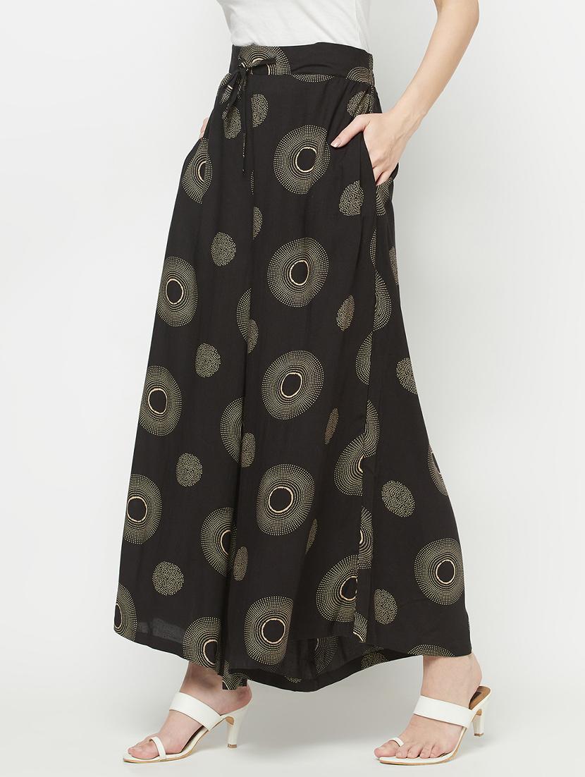 tie front printed flared palazzo - 17913159 - Standard Image - 1