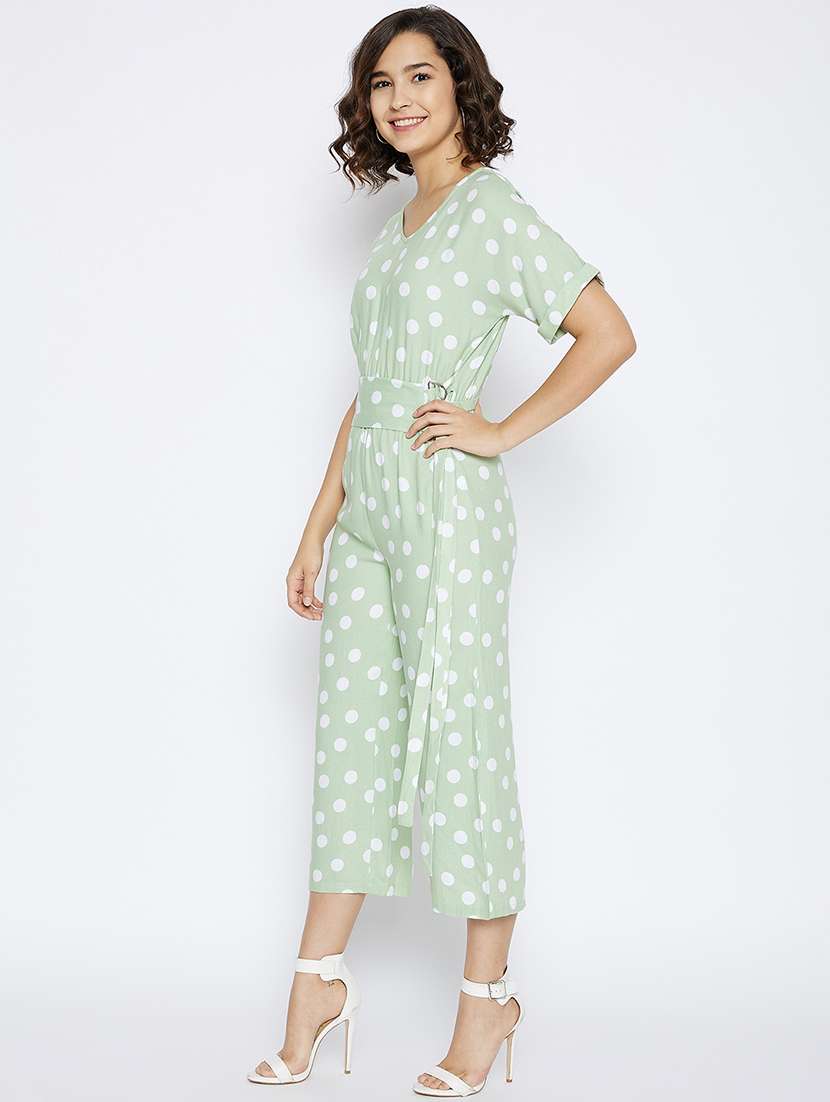 v-neck polka dot  jumpsuit - 17913177 -  Standard Image - 1