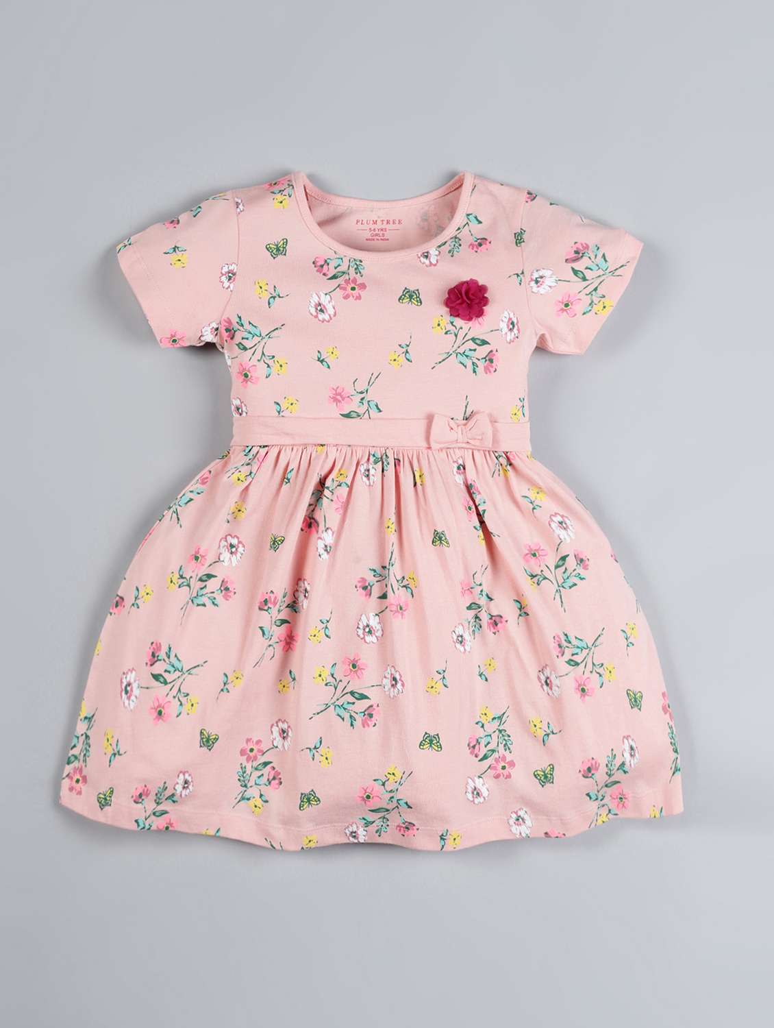 girls round neck short sleeves frock