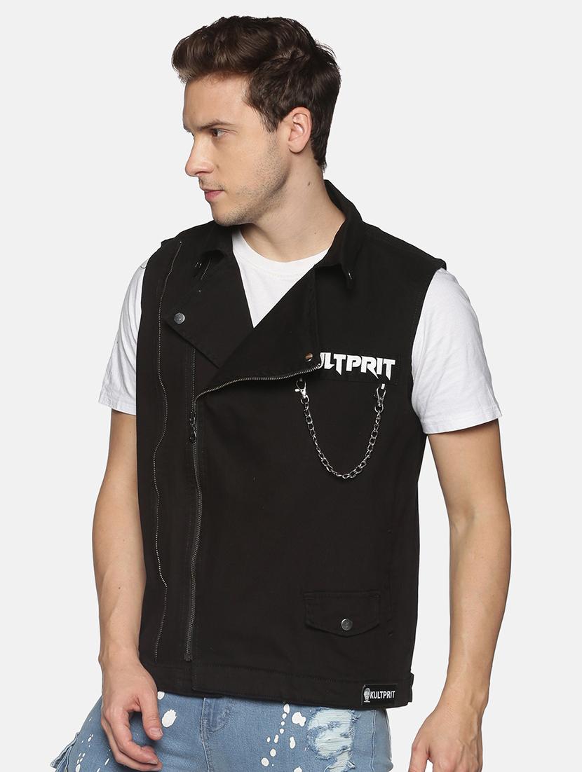 black printed denim jacket - 17915209 -  Standard Image - 1