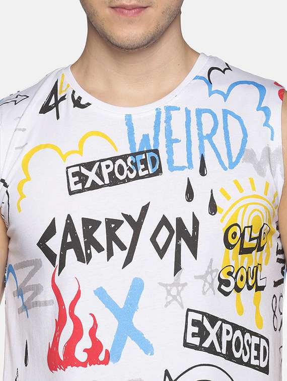 white printed t-shirt - 17916602 -  Standard Image - 4