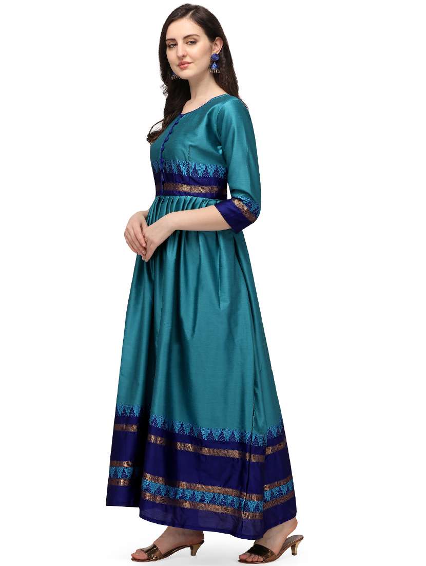 zari work a-line gown - 17916764 - Standard Image - 1