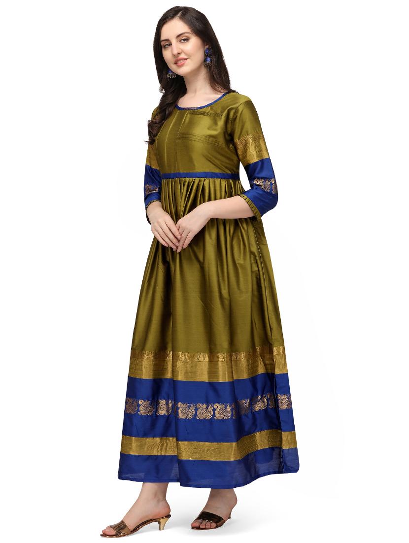 zari work a-line gown - 17916767 - Standard Image - 1