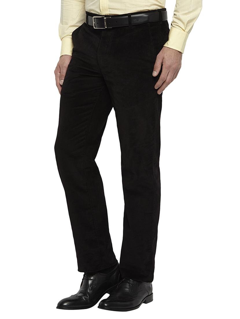 brown solid corduroy casual trouser - 17916880 -  Standard Image - 1