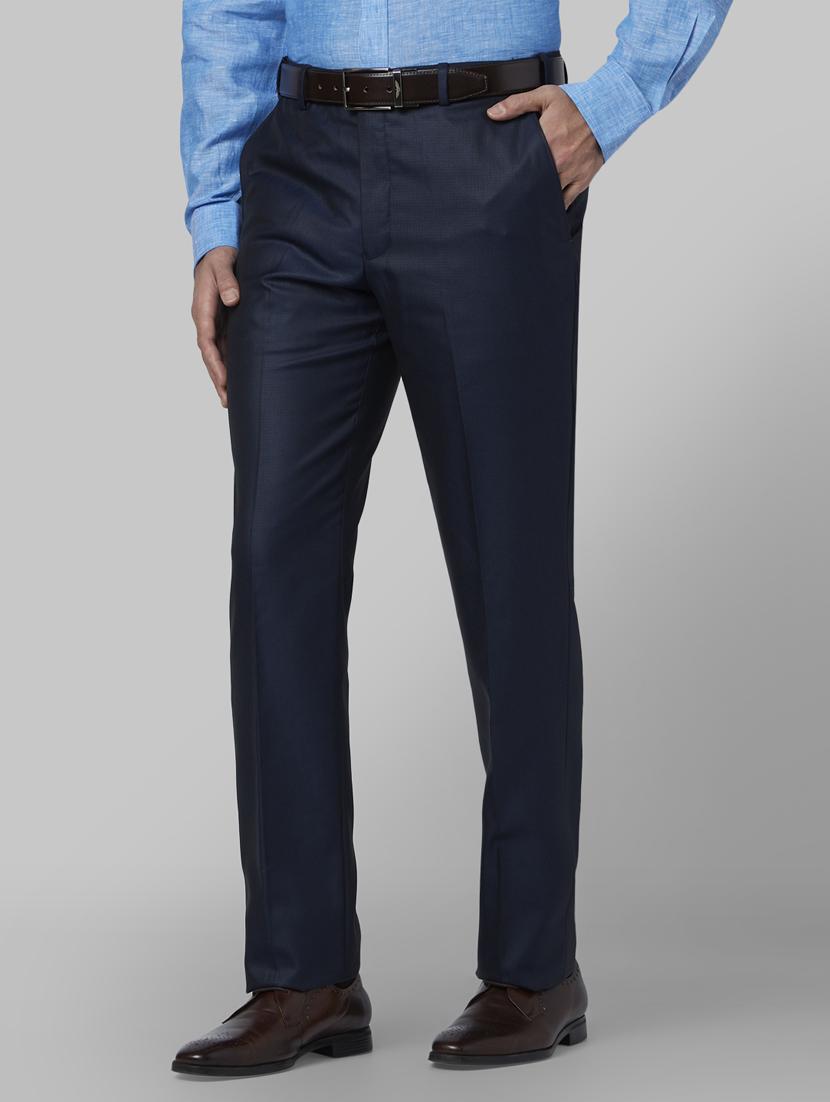 blue checkered flat front formal trouser - 17916948 - Standard Image - 1