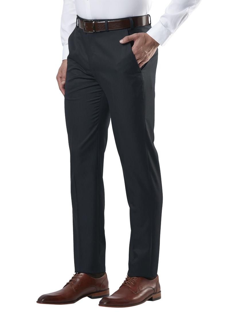 blue striped flat front formal trouser - 17917022 - Standard Image - 1