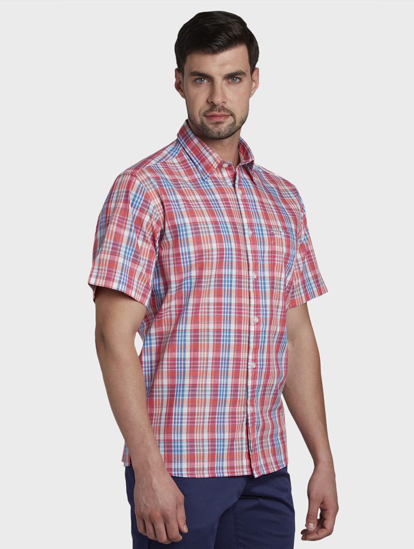 pink checkered casual shirt - 17917068 - Standard Image - 1
