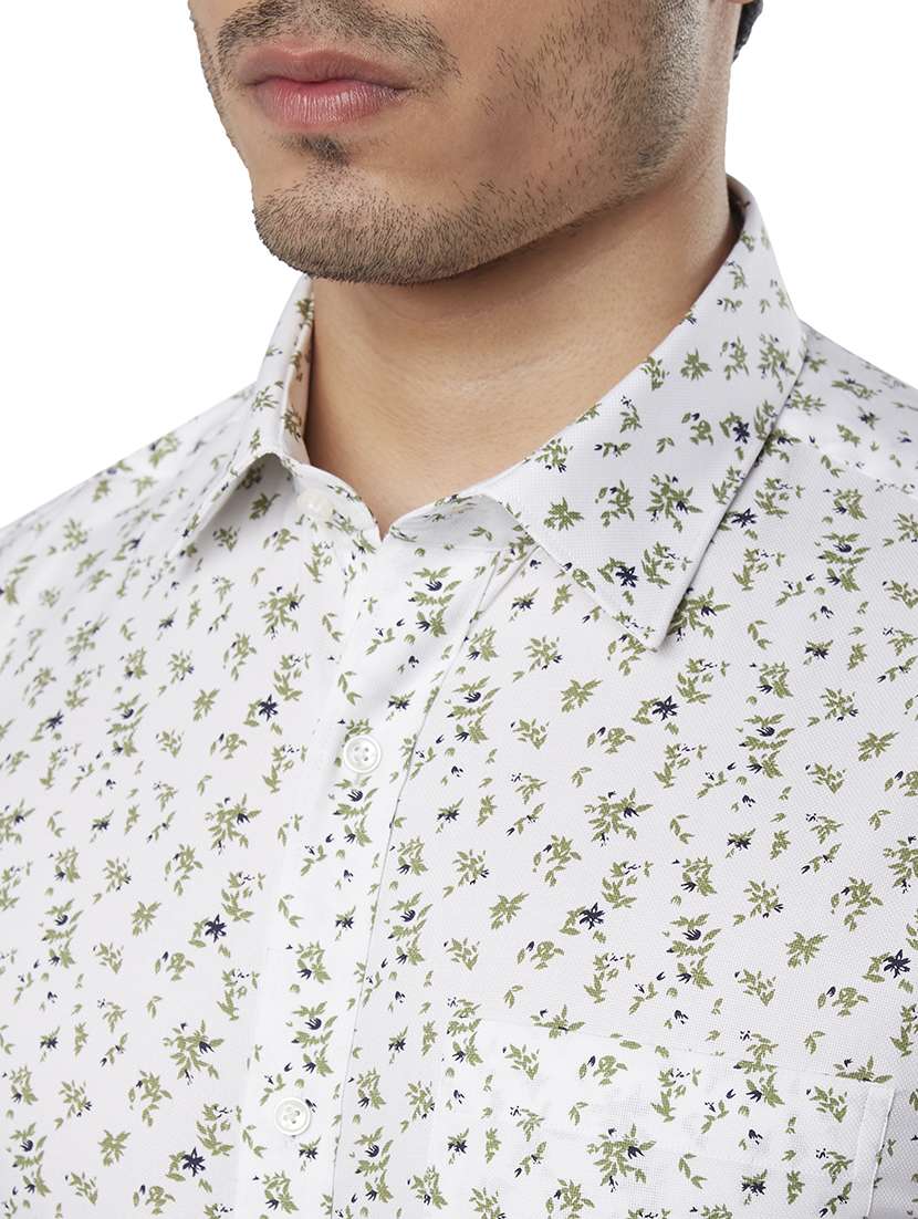 white printed formal shirt - 17917116 -  Standard Image - 4