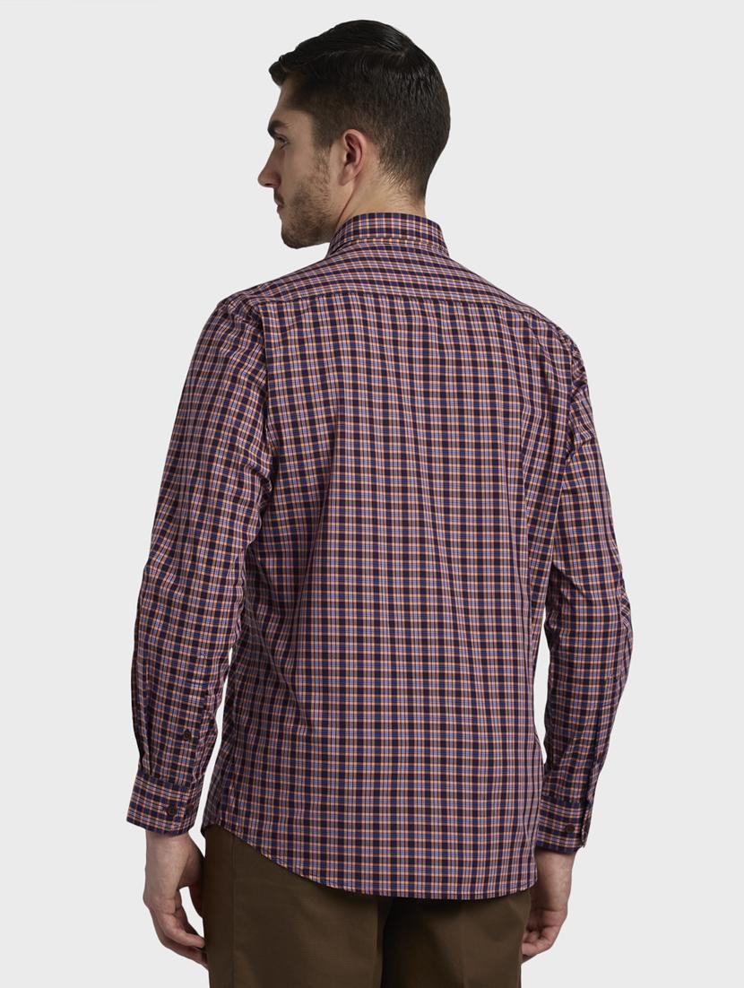 purple checkered casual shirt - 17917124 - Standard Image - 1