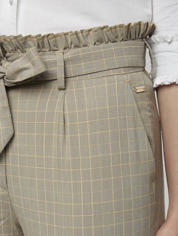 tie front checkered trouser - 17917444 - Standard Image - 4