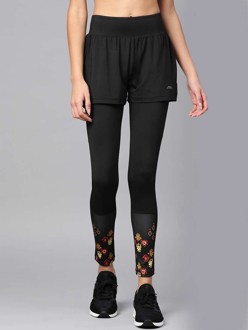 printed hem mid rise legging