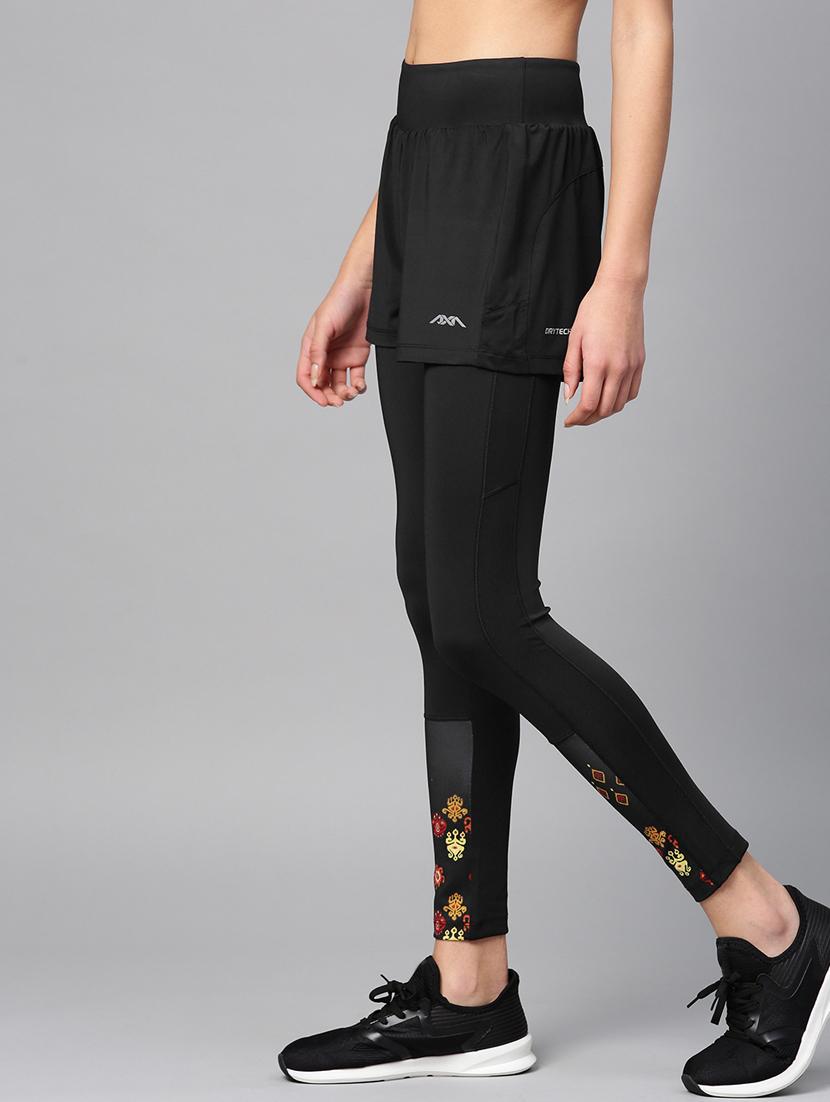 printed hem mid rise legging - 17921333 - Standard Image - 1